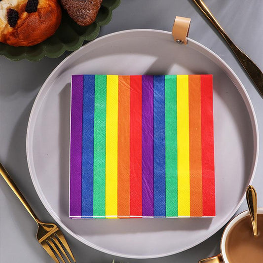 20 Piece Colorful Printed Napkin Set for Parties & Decorations