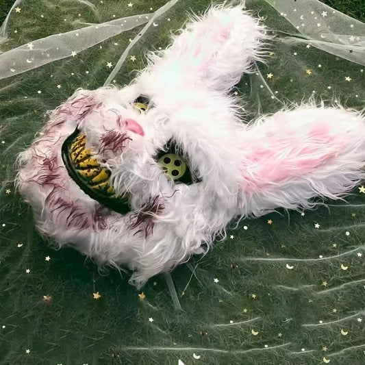 Halloween Plush Rabbit Mask for Scary Fun Party