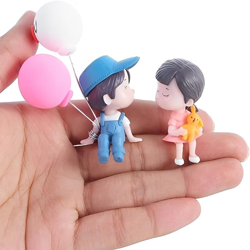 2pcs Cartoon Couples Action Figurines Balloon Ornament