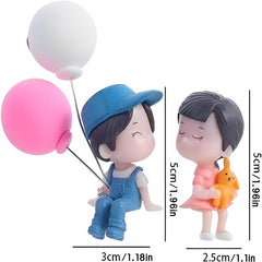 2pcs Cartoon Couples Action Figurines Balloon Ornament