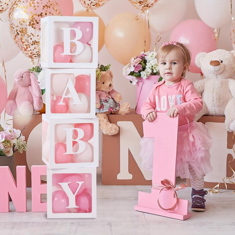 Baby Shower Transparent Balloon Box Blocks for Gender Reveal Decorations