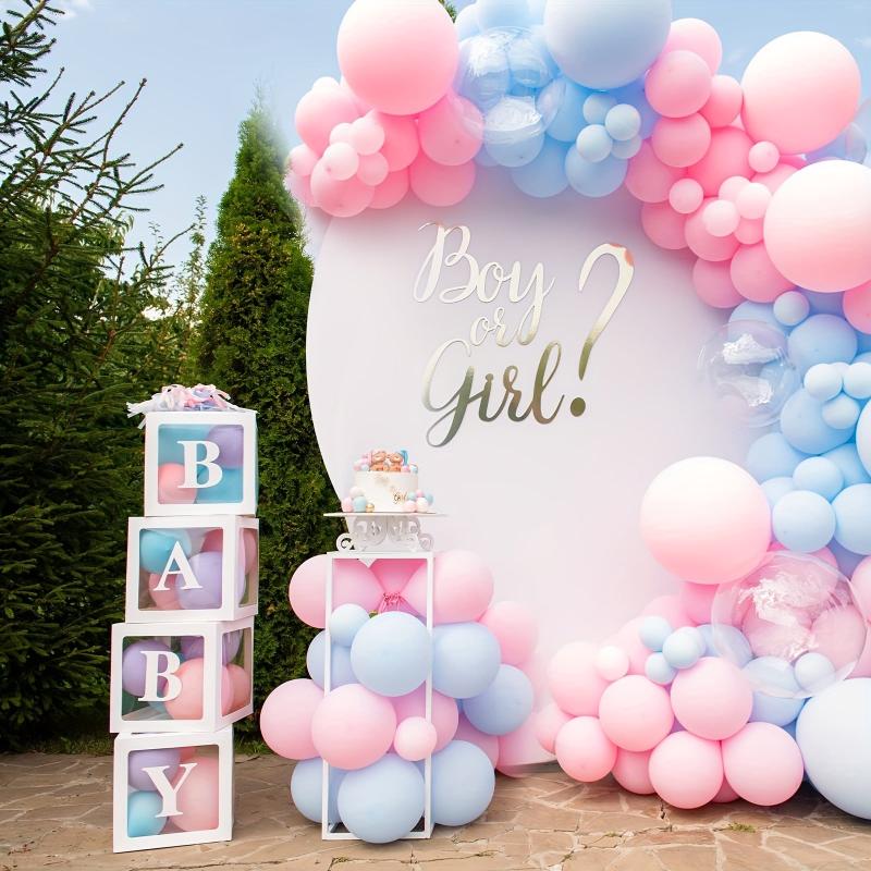 Baby Shower Transparent Balloon Box Blocks for Gender Reveal Decorations