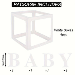 Baby Shower Transparent Balloon Box Blocks for Gender Reveal Decorations