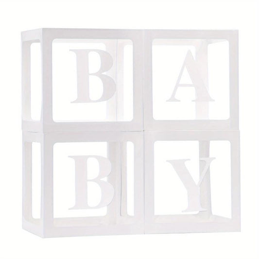 Baby Shower Transparent Balloon Box Blocks for Gender Reveal Decorations