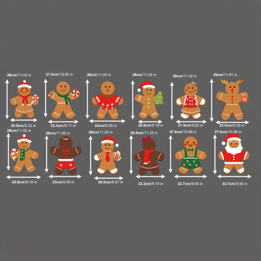 12pcs Gingerbread Man Lawn Sign Christmas Decoration