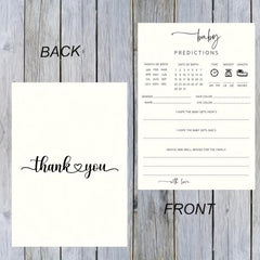 50pcs Baby Shower Predictions & Advice Cards Double Sided Game Cards