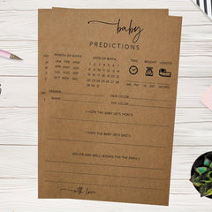 50pcs Baby Shower Predictions & Advice Cards Double Sided Game Cards