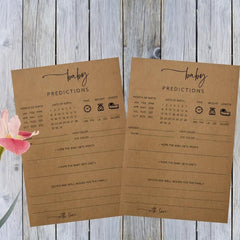 50pcs Baby Shower Predictions & Advice Cards Double Sided Game Cards