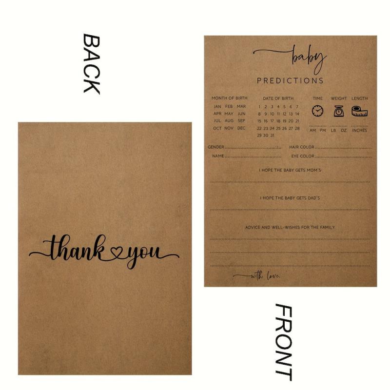50pcs Baby Shower Predictions & Advice Cards Double Sided Game Cards