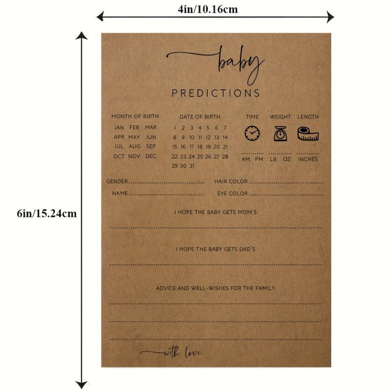 50pcs Baby Shower Predictions & Advice Cards Double Sided Game Cards