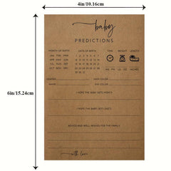 50pcs Baby Shower Predictions & Advice Cards Double Sided Game Cards