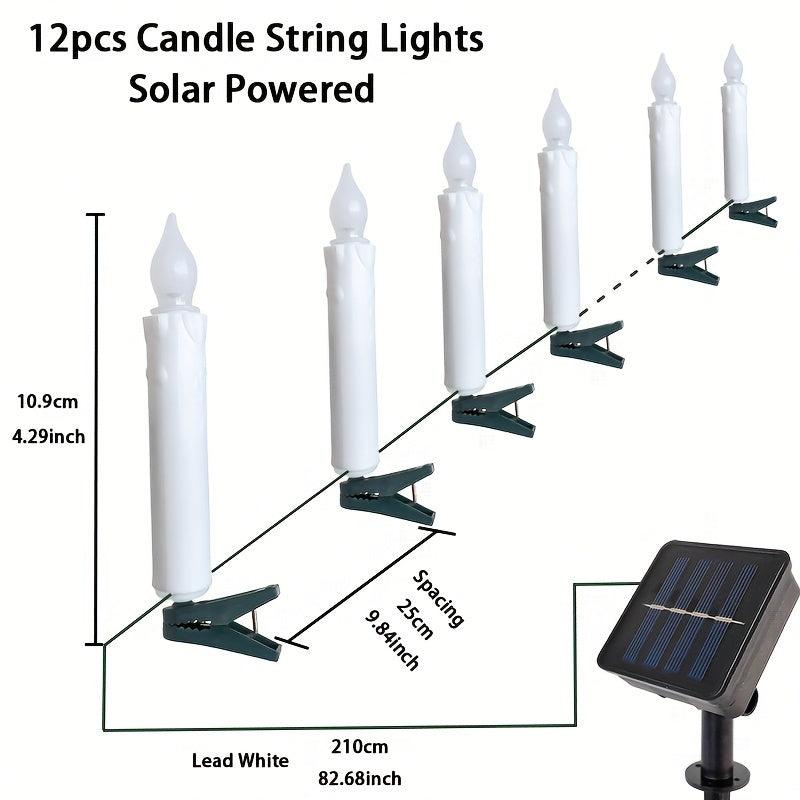 12 LEDs Christmas Candle Lights Outdoor Decorative Candle Lamps