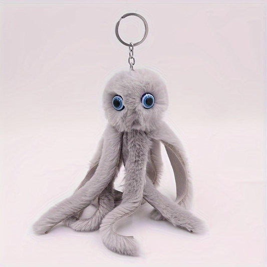 Octopus Fur Ball Keychain Backpack Bag Pendant