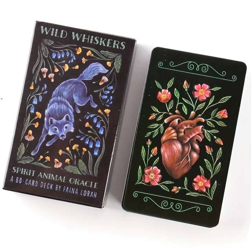 Wild Whiskers Oracle Cards English Tarot Game with Guidebook