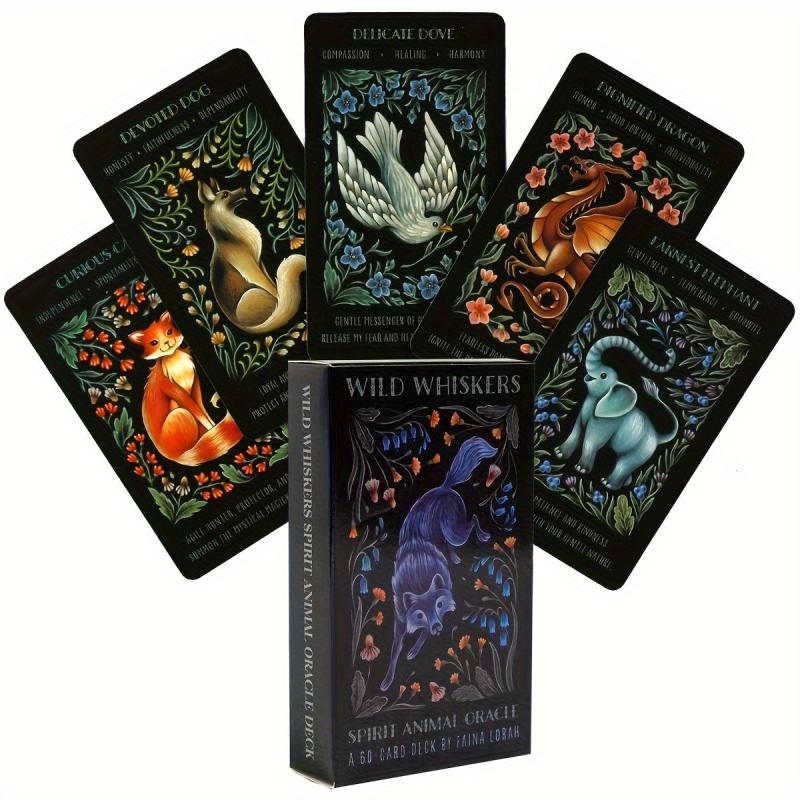Wild Whiskers Oracle Cards English Tarot Game with Guidebook