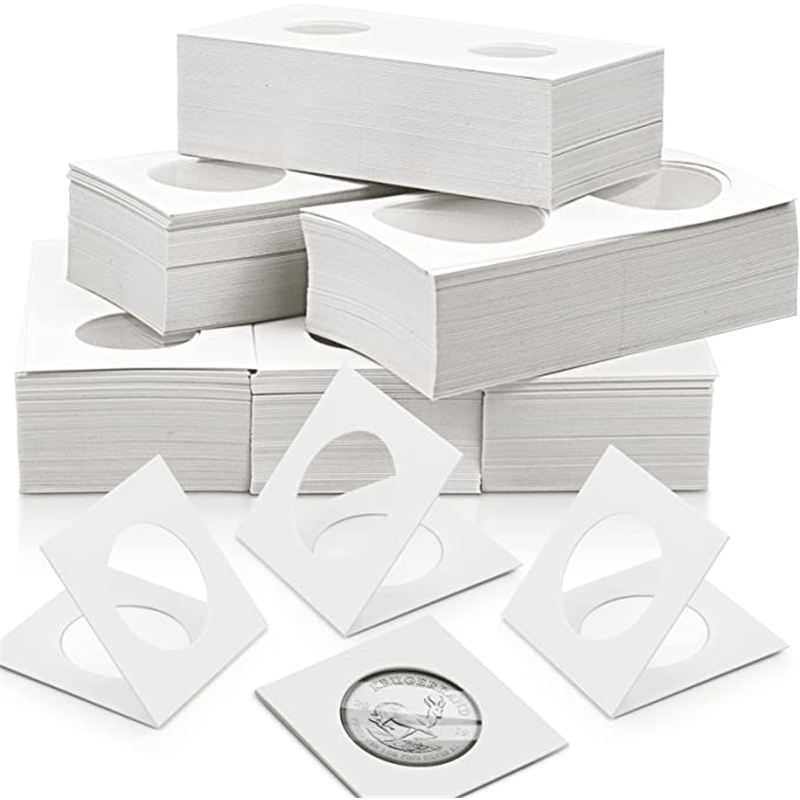 50Pcs Square Cardboard Coin Holders Assortment For Stamp Collection Storage