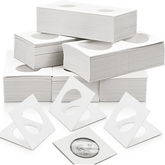 50Pcs Square Cardboard Coin Holders Assortment For Stamp Collection Storage