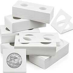 50Pcs Square Cardboard Coin Holders Assortment For Stamp Collection Storage