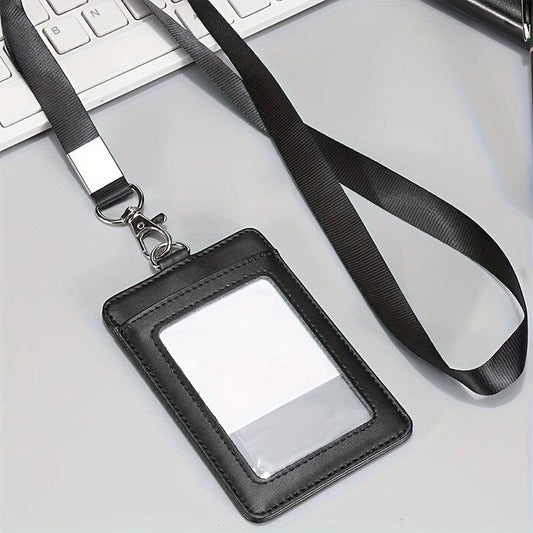 Employee ID Card Cover with Easy Pull Buckle Lanyard