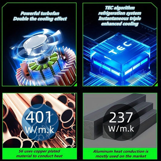 S6 Game Cooler Magnetic Semiconductor Radiator RGB Light PUBG Live Broadcast