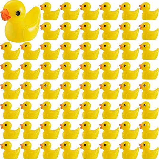 50pcs Mini Resin Ducks DIY Garden Decoration Dollhouse Little Yellow Duck