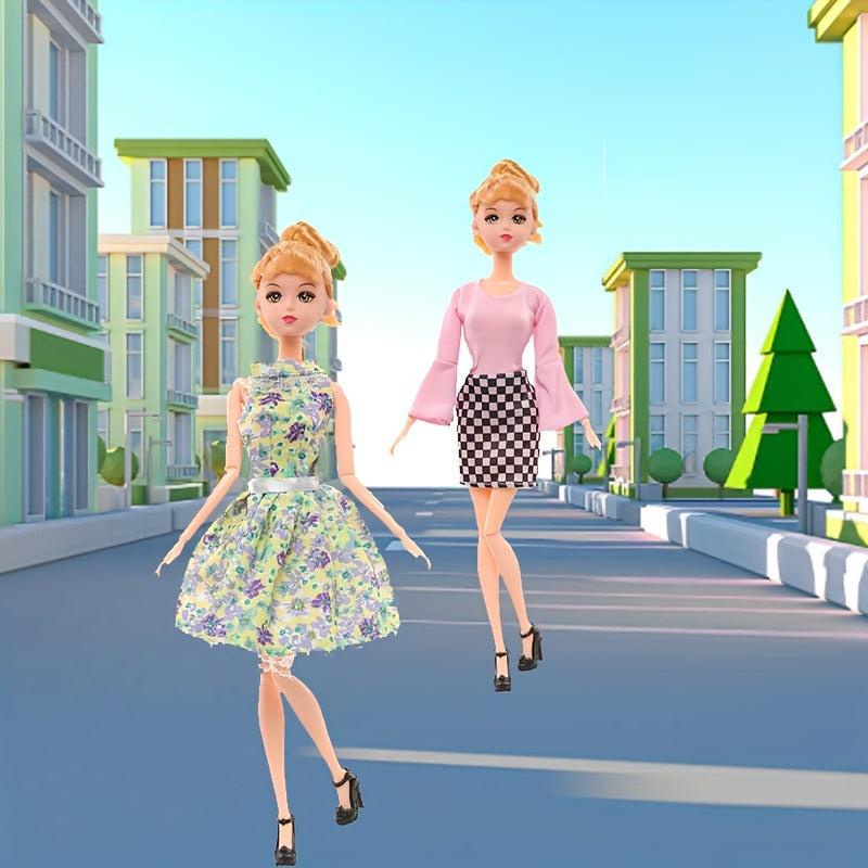 4pcs Doll Clothes Set, Tops, Pants, Dresses, Princess Accessories DIY Toys
