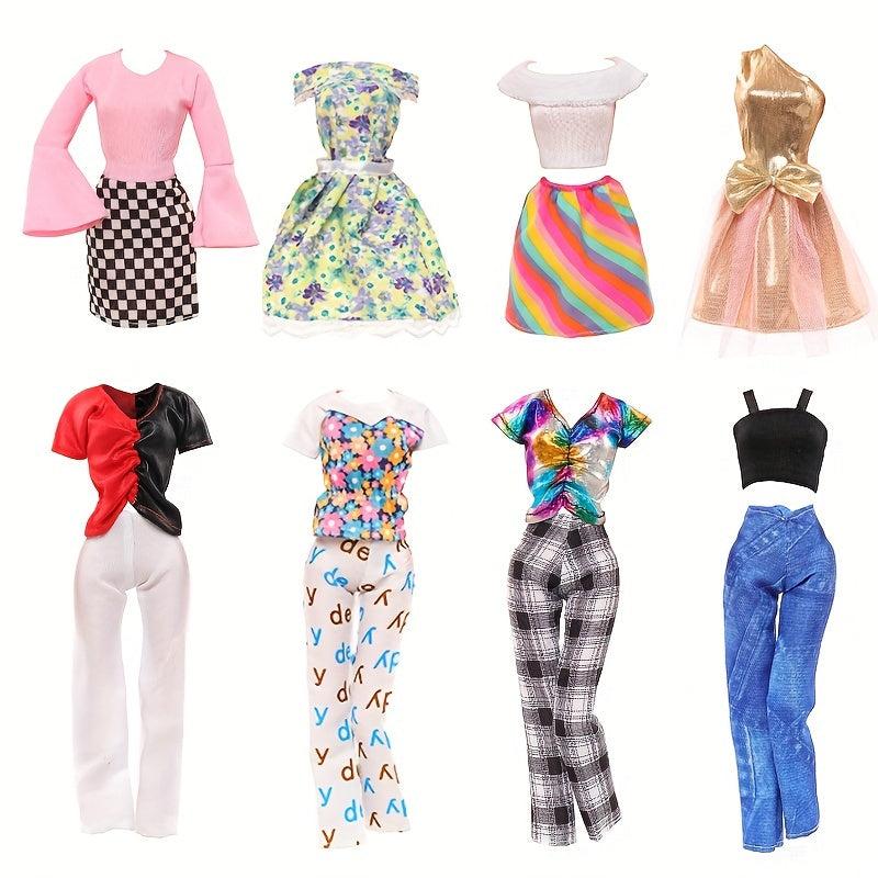4pcs Doll Clothes Set, Tops, Pants, Dresses, Princess Accessories DIY Toys