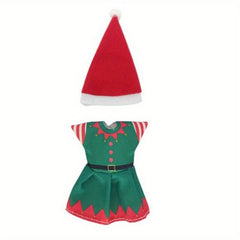 Christmas Costume Set for 15-24 cm Dolls - Hat and Skirt Accessories