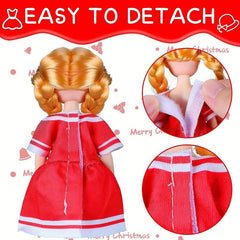 Christmas Costume Set for 15-24 cm Dolls - Hat and Skirt Accessories