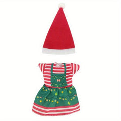 Christmas Costume Set for 15-24 cm Dolls - Hat and Skirt Accessories