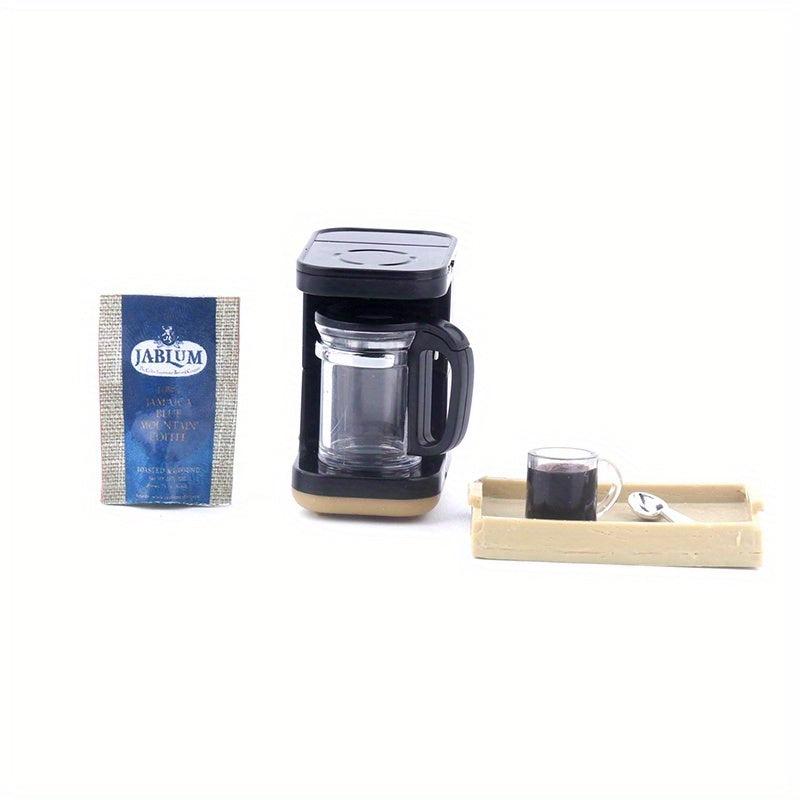 Dollhouse Coffee Machine Set - Miniature Living Scene Decor Toy