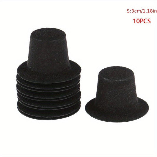 10pcs Dollhouse Flocked Hat Model DIY Accessories