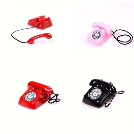 1 12 Old Style Telephone Model Doll House Home Decor Phone Toy