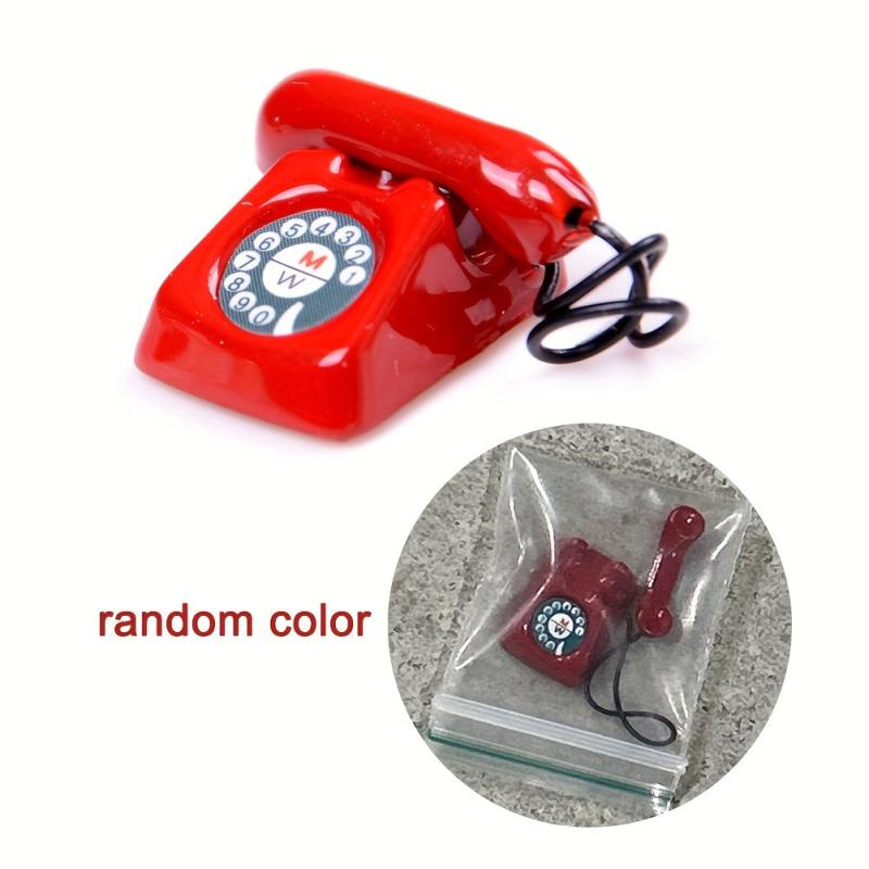 1 12 Old Style Telephone Model Doll House Home Decor Phone Toy
