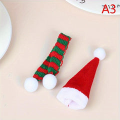 Xmas Mini Scarf Hat Decor Doll Clothes Christmas Party Ornament