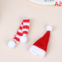 Xmas Mini Scarf Hat Decor Doll Clothes Christmas Party Ornament