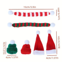 Xmas Mini Scarf Hat Decor Doll Clothes Christmas Party Ornament