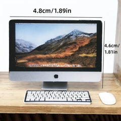 1:12 Dollhouse Computer Keyboard Mouse Set Mini Computer Room Accessories