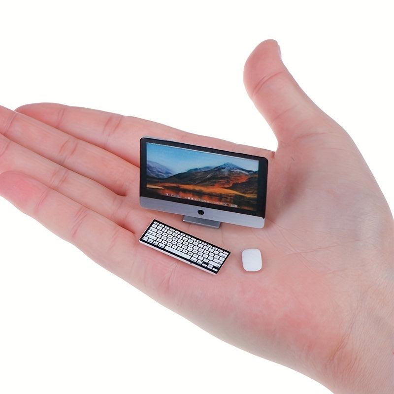 1:12 Dollhouse Computer Keyboard Mouse Set Mini Computer Room Accessories