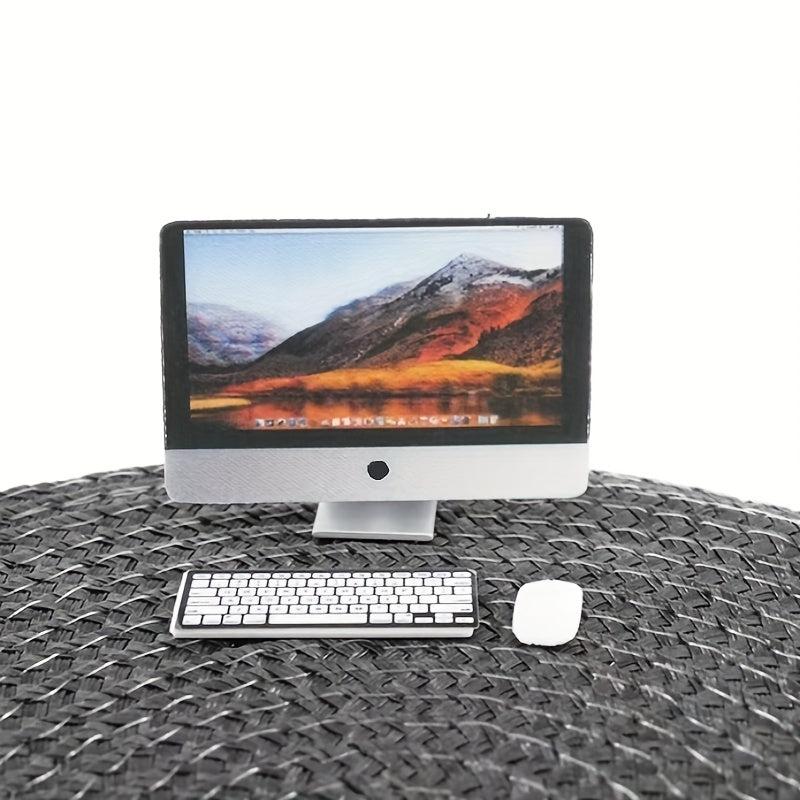 1:12 Dollhouse Computer Keyboard Mouse Set Mini Computer Room Accessories