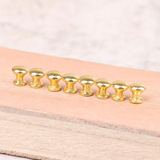 8pcs 1/12 Dollhouse Door Drawer Round Handle Furniture Model Decor