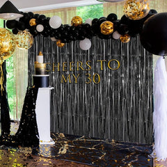 4pcs Foil Fringe Curtains Party Streamers Halloween Decor