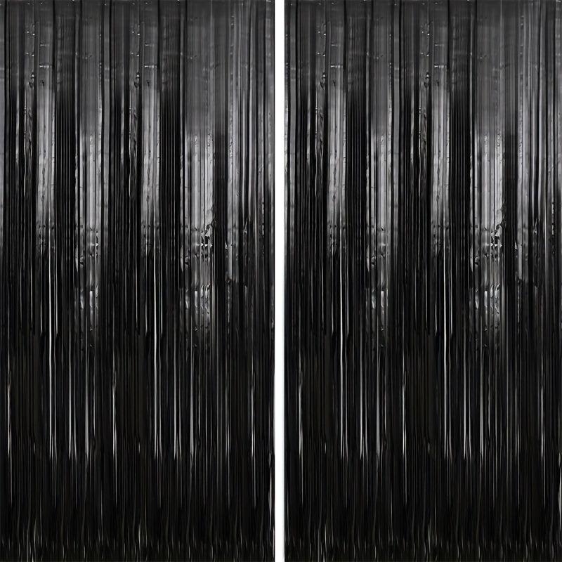 4pcs Foil Fringe Curtains Party Streamers Halloween Decor