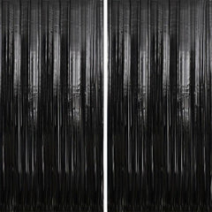 4pcs Foil Fringe Curtains Party Streamers Halloween Decor