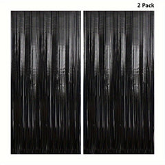 4pcs Foil Fringe Curtains Party Streamers Halloween Decor