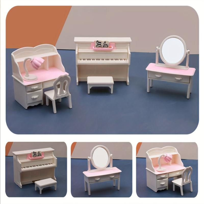 DIY Forest Animal Family Furniture Toys Mini Doll House Furniture Set