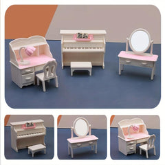 DIY Forest Animal Family Furniture Toys Mini Doll House Furniture Set