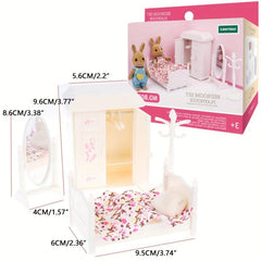 DIY Forest Animal Family Furniture Toys Mini Doll House Furniture Set