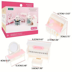 DIY Forest Animal Family Furniture Toys Mini Doll House Furniture Set