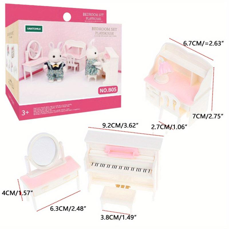 DIY Forest Animal Family Furniture Toys Mini Doll House Furniture Set